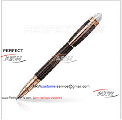 Perfect Replica Free shipping StarWalker Black Stripes Carved Gold Pen